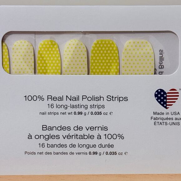 New Color Street “Bikinis and Bellinis” Yellow & White Polka-Dot Nail Strips - Picture 2 of 5